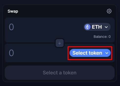 Uniswap Ethereum Decentralized Exchange - Select Token