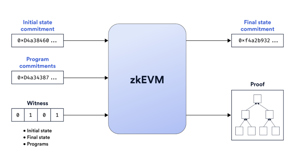 A diagram of a zkEVM transaction.