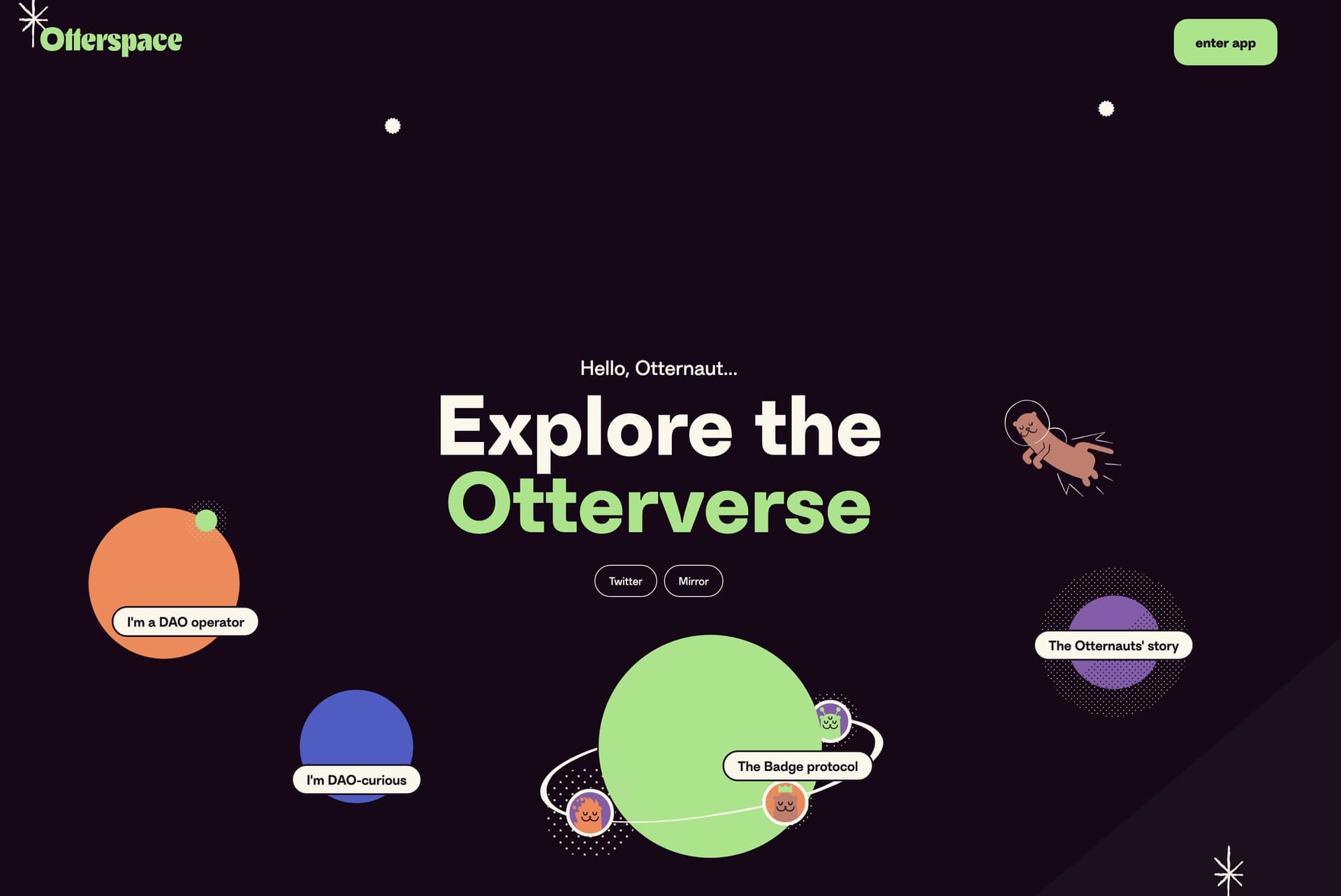 Otterspace DAO Credential Tool - Website Homepage