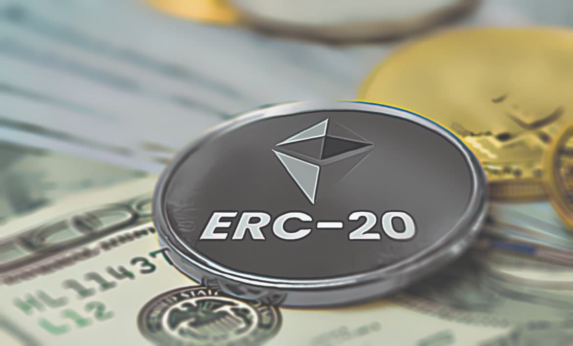 Illustration representing the ERC-20 token standard on Ethereum
