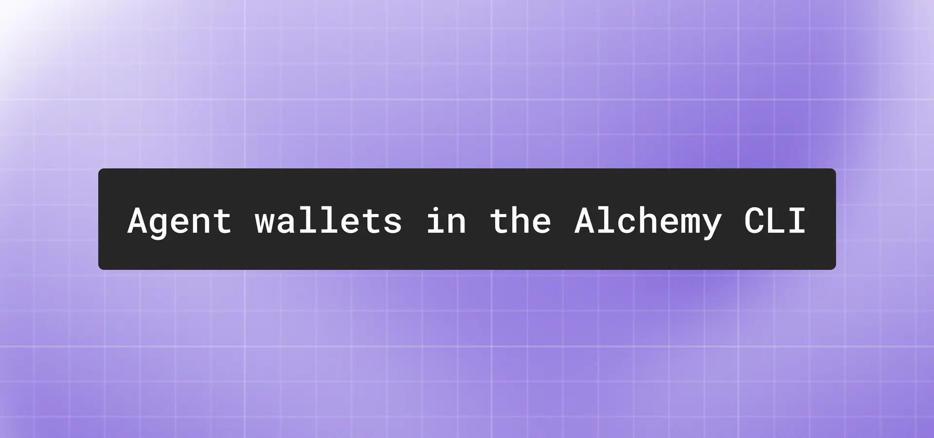 Agent wallets in the Alchemy CLI