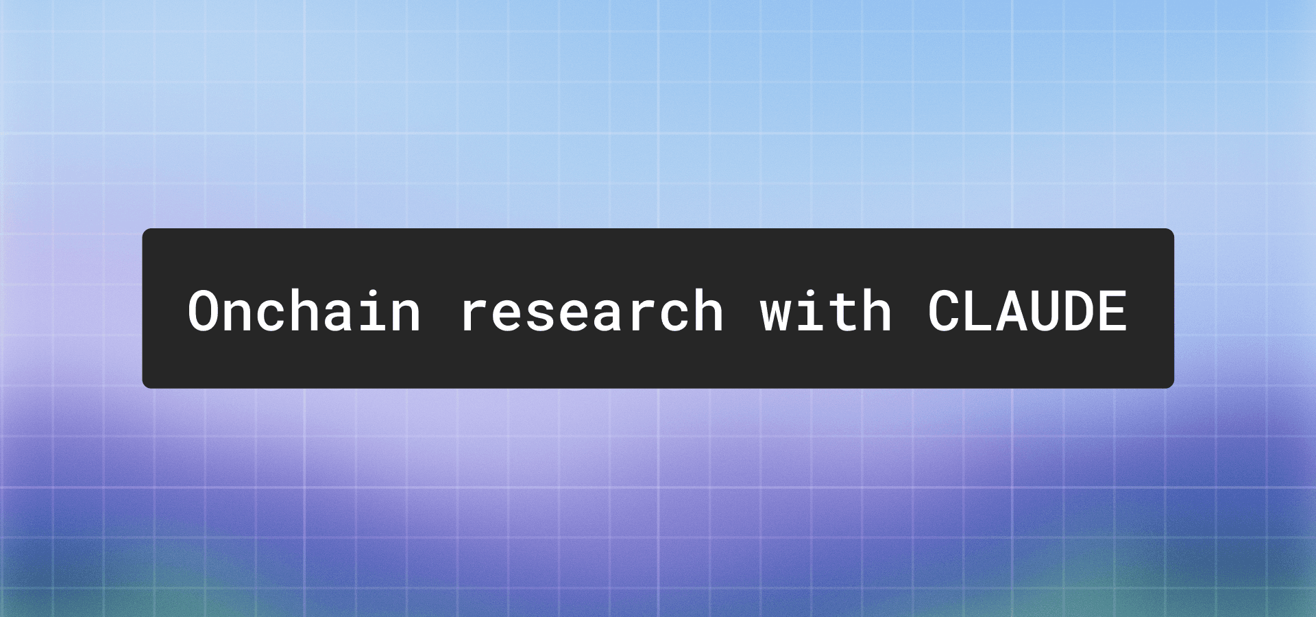 Turn Claude Code into an onchain research agent