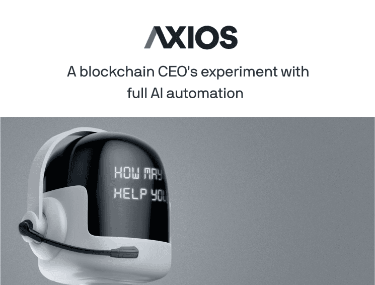 Axios article on Alchemy CEO’s AI agent experiment