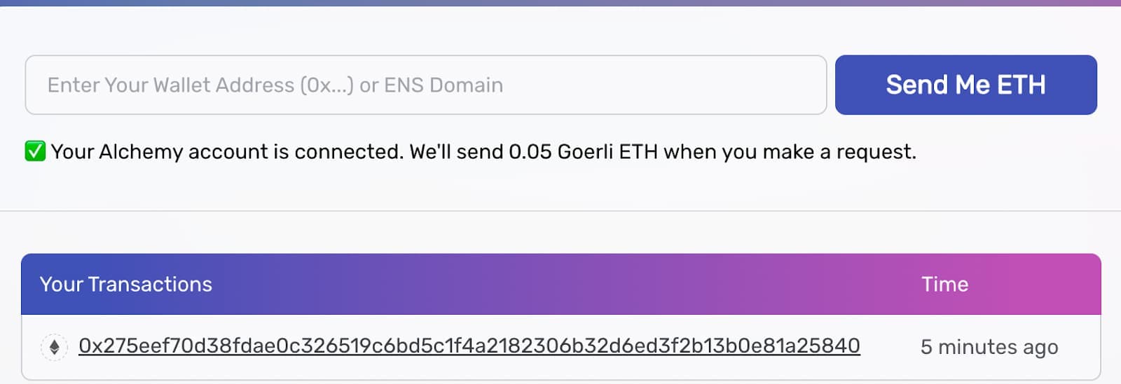 Free Goerli ETH confirmation