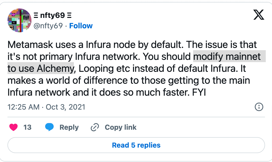 Modify mainnet to use Alchemy