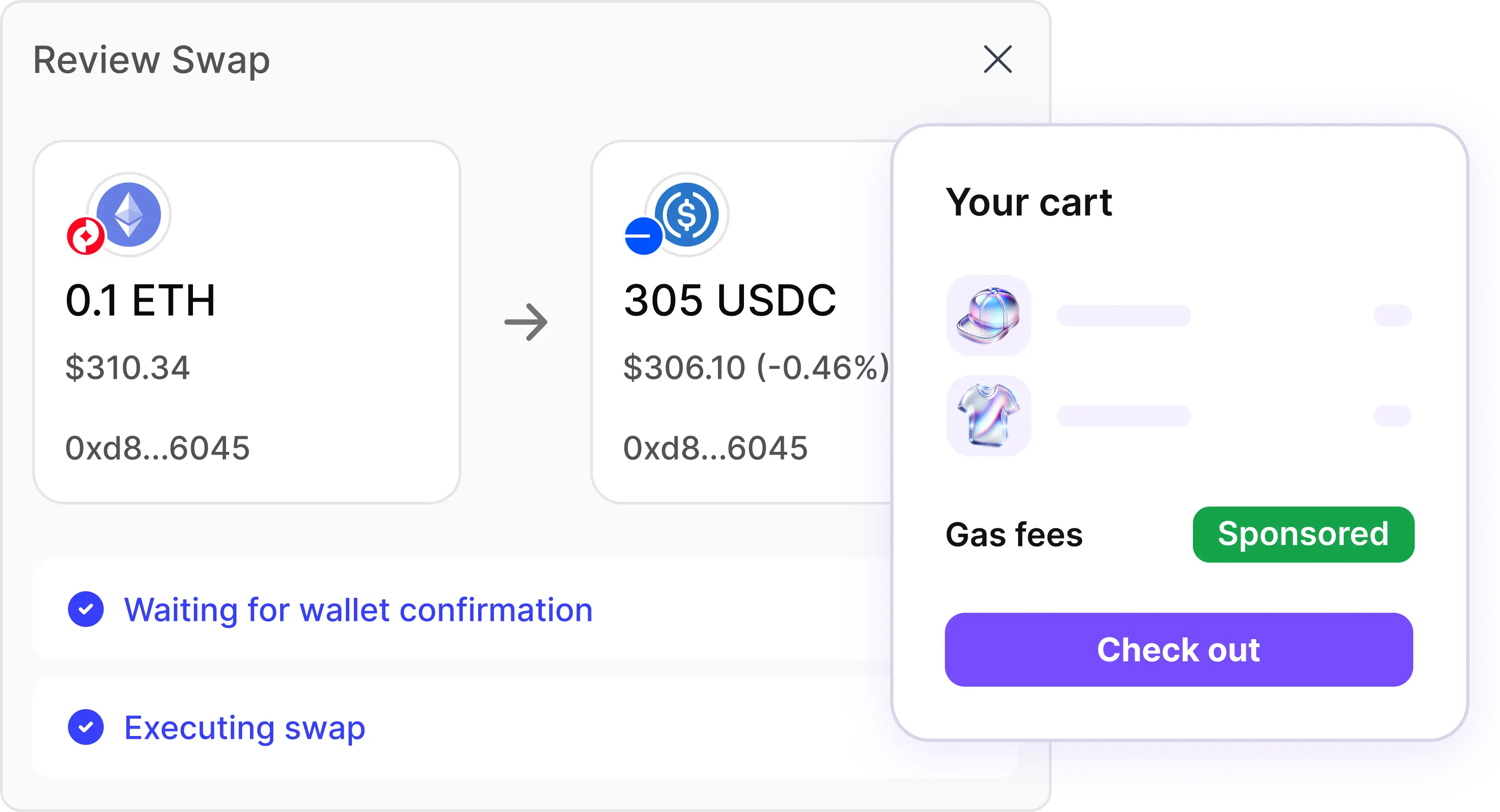 Swap across any network with no gas fees
