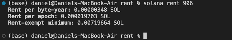 How to calculate rent for Solana programs